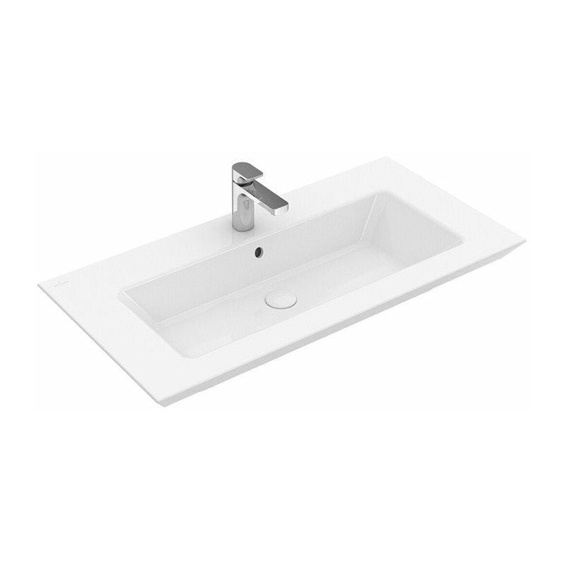 

Villeroy&boch - Legato, Encimeras de lavabo, 800 x 500 mm, Rectangular, para grifería de 3 orificios, orificio central perforado, con rebosadero,