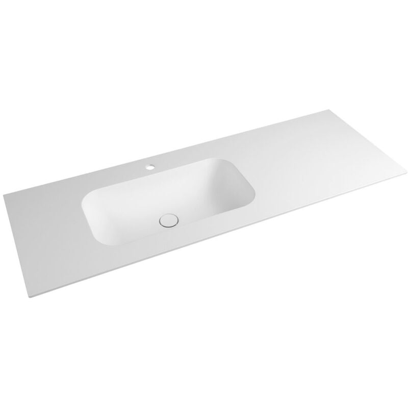 Sapho - Lavabo aruba à gauche, 150x51,5 cm, Rockstone blanc mat