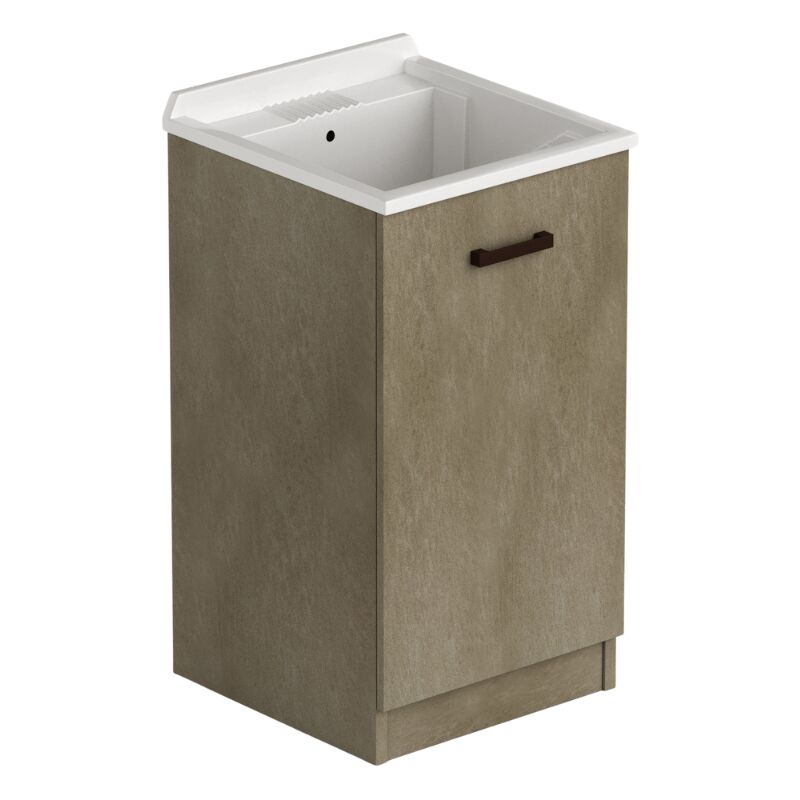 Lavabo avec porte en bois couleur argile 47x50x86H cm