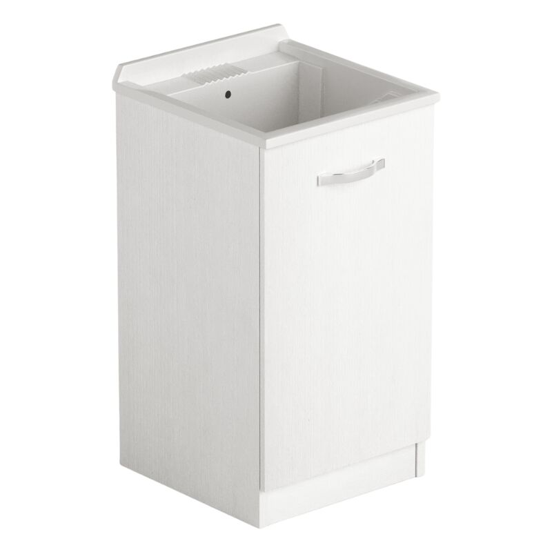 Lavabo avec porte en bois en frêne blanc 47x50x86H cm