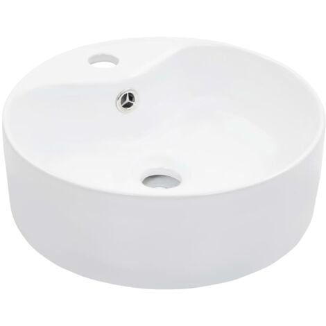Lavabo avec trop-plein 36x13 cm Céramique Blanc vidaXL