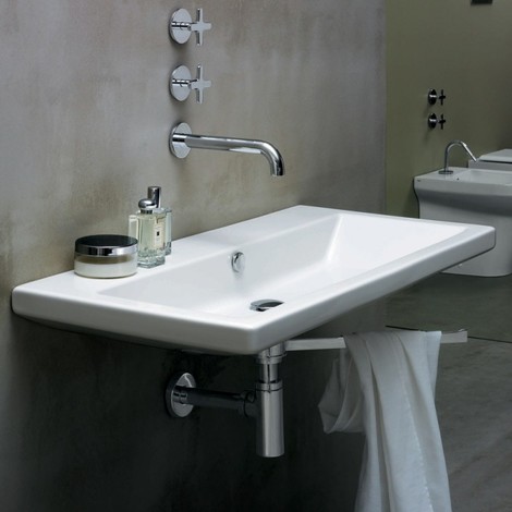 Lavabo Nuvola Azzurra Ceramica.Lavabo Azzurra Ceramica Thin 60x45 Cm Monoforo Sospeso Bianco Lucido Thi60m Sosp