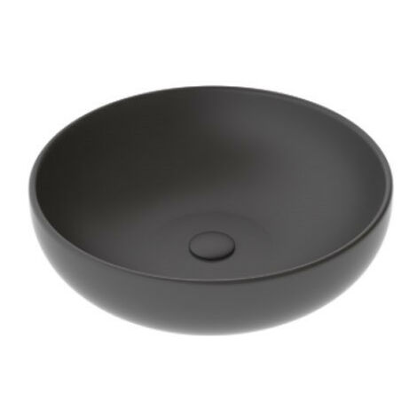 Lavabo Bacinella d'Appoggio - Diamentro 45 cm - Colore Grigio Cenere Opaco - Da Appoggio - Ceramica Interamente Smaltato