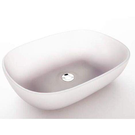 Lavabo bagno da appoggio moderno in resina, lavandino