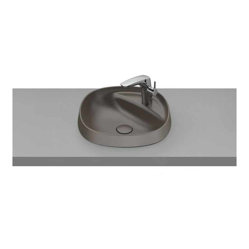 

Lavabo Beyond 450 de FINECERAMIC® de encimera en acabado café. - Roca