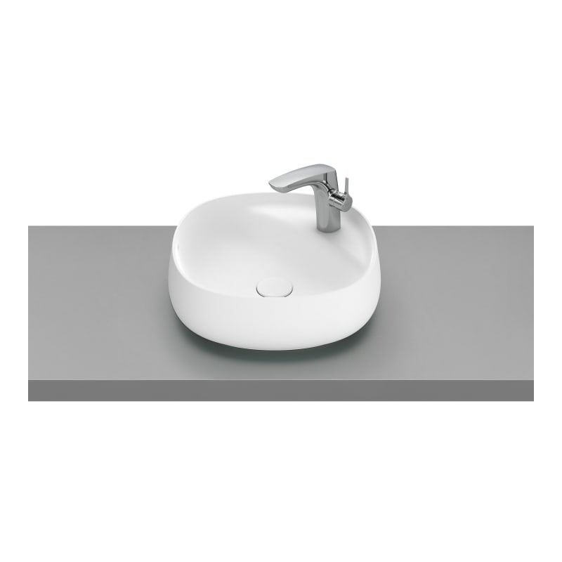 

Lavabo Beyond 450 de FINECERAMIC® de sobre encimera en acabado blanco mate - Roca