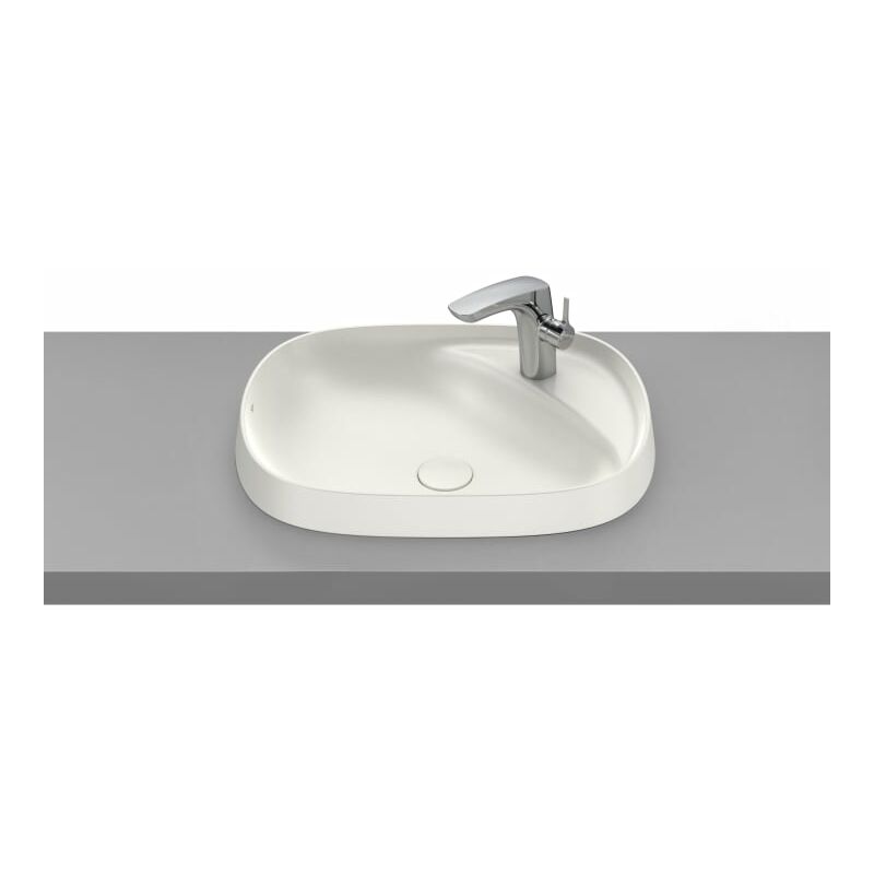 

Lavabo Beyond 585 de FINECERAMIC® de encimera en acabado beige. - Roca