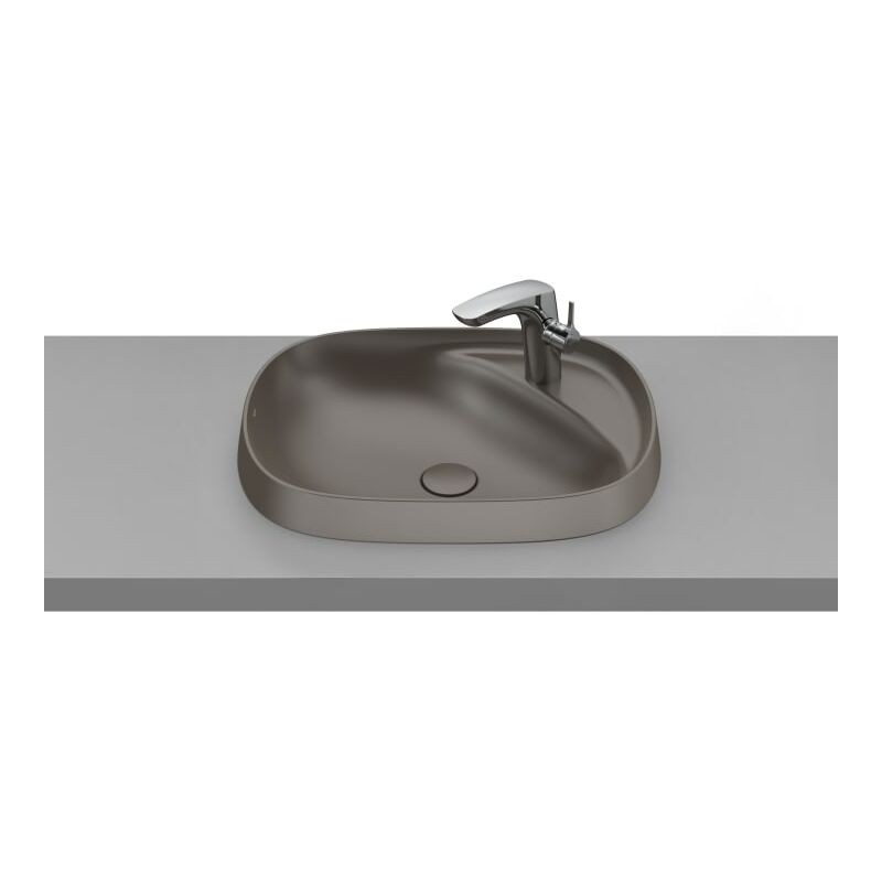 

Lavabo Beyond 585 de FINECERAMIC® de encimera en acabado café. - Roca