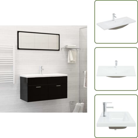 Lavabo bianco - vidaXL Lavabo da Incasso con Rubinetto 91x39x18 cm in Ceramica Bianco - Lavabo moderno