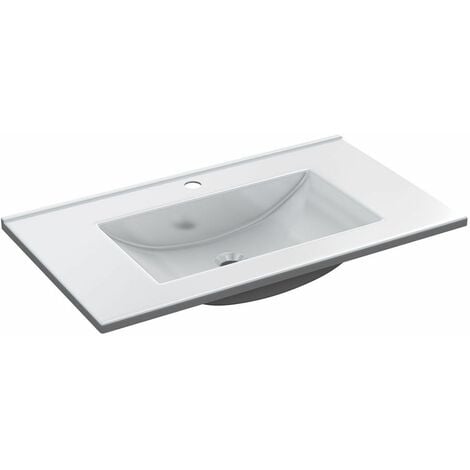 FORES Lavabo blanc en polyméthacrylate de méthyle pour salle de bain 80 cm 81,5 cm (largeur) x 13 cm (hauteur) x 46 cm (profondeur)