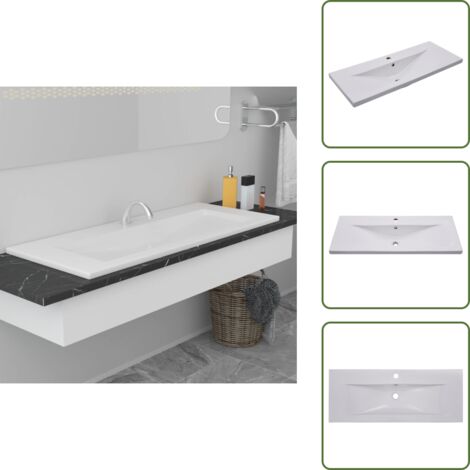 Lavabo blanco - vidaXL Lavabo encastrado de cerámica blanco 101x39,5x18,5 cm - Diseño moderno