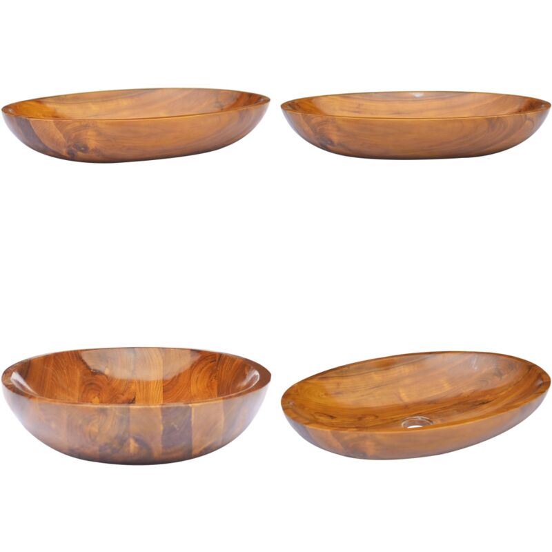 Vidaxl - Lavabo Bois de teck massif 60x40x10 cm - Lavabo En Bois - Lavabo Teck - Meuble Salle De Bain - Lavabo Design - Lavabo Rustique - Home &