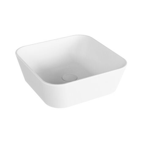 Lavabo Build appoggio salvaspazio 43x43 in ceramica bianco lucido