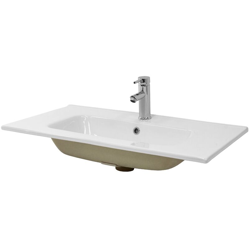 

Lavabo cerámica lavamanos común pila para aseo de baño blanco 810 x 165 x 640 mm