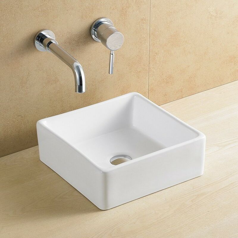 

GME - Lavabo cerámico 9382 - 38x38x13 cm. + valvula incluida