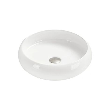 Lavabo cerámico sobre encimera, 41,5x41,5x12 cm, Blanco