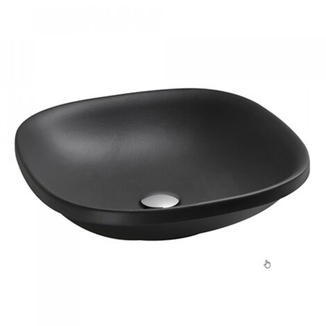 LAVABO CERAMIQUE WILD 45-45-10 CM A ENCASTRER NOIR MAT - CRISTINA ONDYNA WWL450913