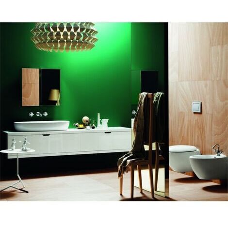 Lavabo Circle appoggio 90x44 monoforo ovale in ceramica bianco