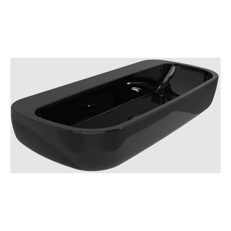 Image of Lavabo cm 100 da appoggio sospeso - mono' Flaminia Colore:: Nero Lucido