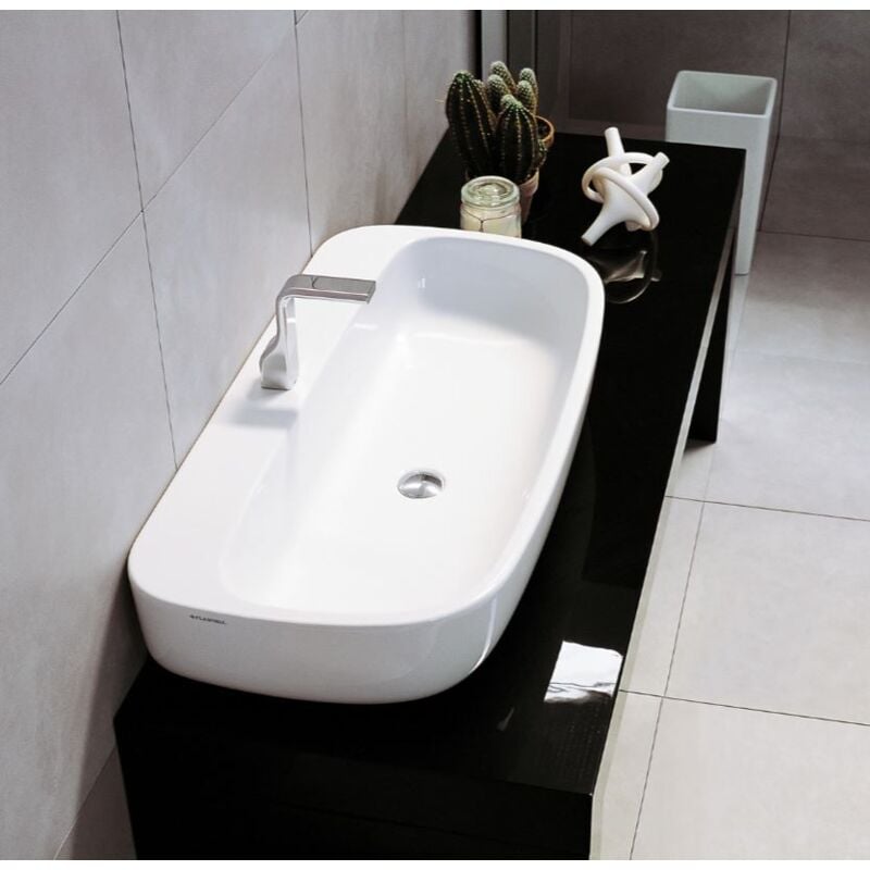 Image of Lavabo cm 100 da appoggio sospeso - mono' Flaminia Colore:: Carbone