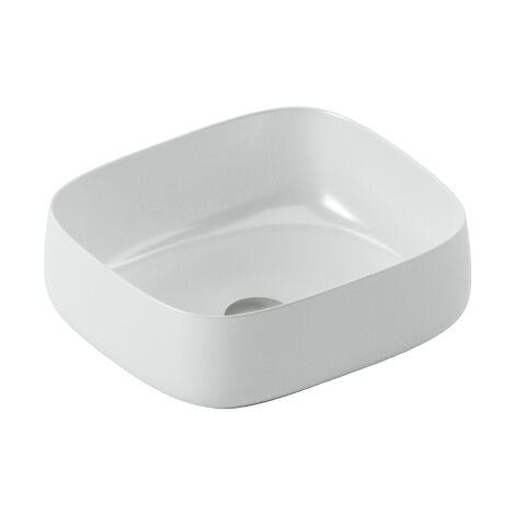 Lavabo Cognac Quadro appoggio cm. 46x41 senza foro in ceramica