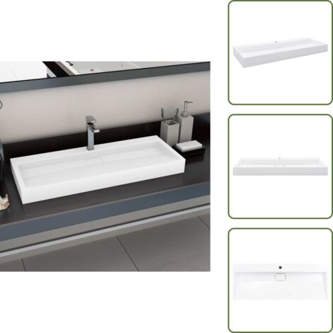 Lavabo colgante - vidaXL Lavabo 120x46x11 cm resina mineral/mármol blanco - Lavabo para baño