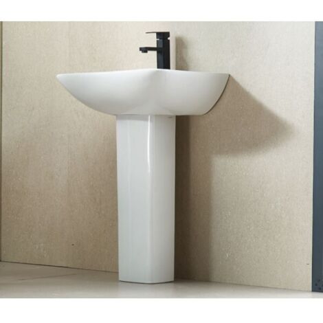Lavabo colonne AMPIFOLIS 56x45x85 cm en porcelaine