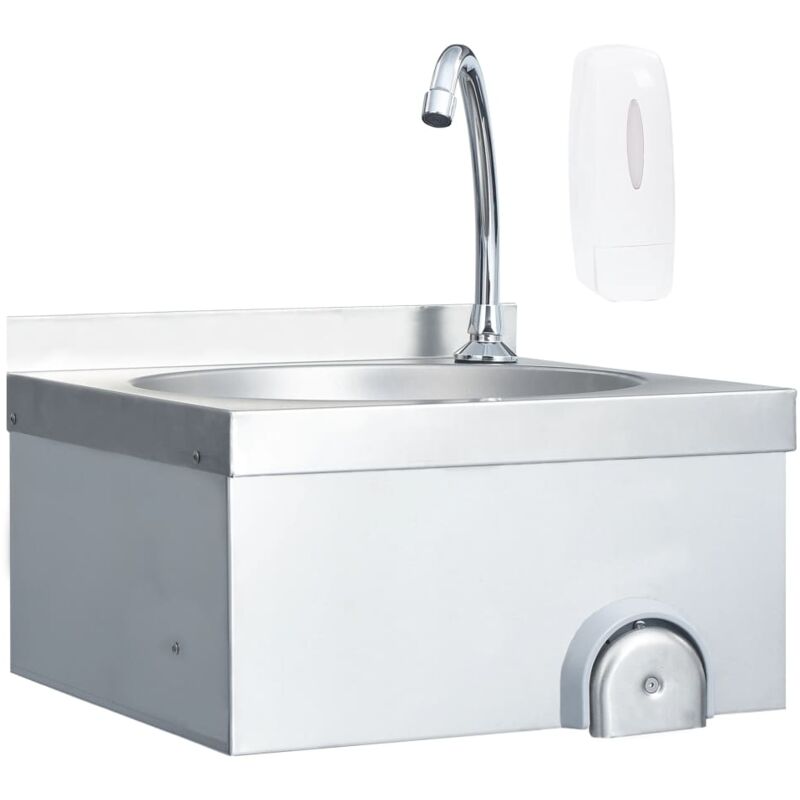 Lavabo de lavage avec robinet et distributeur de savon Inox