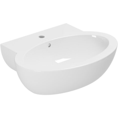 Lavabo Comoda sospeso 65x50 monoforo bianco lucido di Ceramica