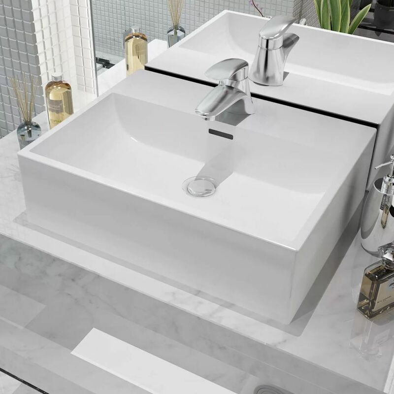 

Lavabo con orificio para grifo ceramica blanco 51,5x38,5x15 cm