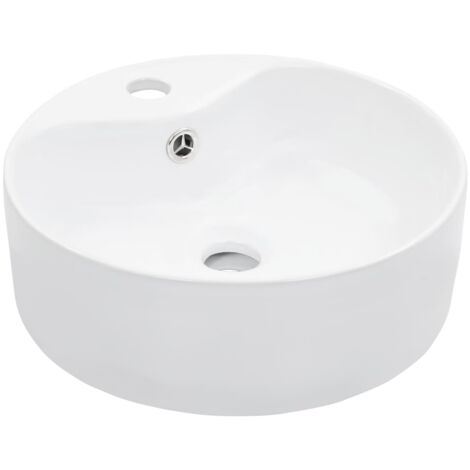 Lavabo con rebosadero 36x13 cm cerámica blanco