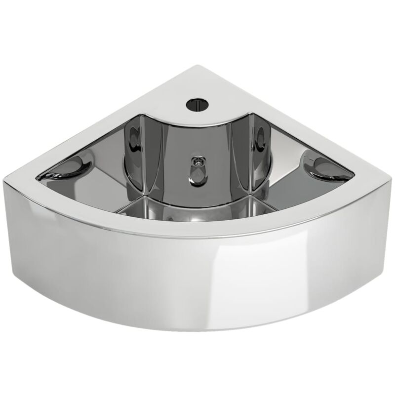 

Lavabo con rebosadero 45x32x12,5 cm cerámica plateado - Plateado - Vidaxl