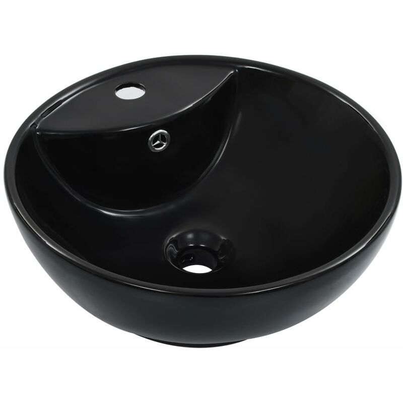 

Lavabo con rebosadero 46,5x18 cm cerámica negro