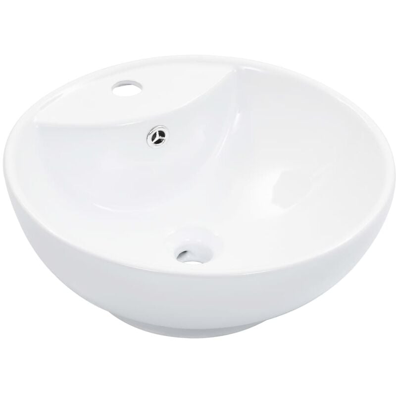 

Lavabo con rebosadero 46,5x18 cm cerámica blanco - Blanco