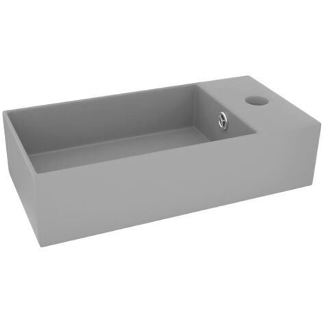 Lavabo con rebosadero cerámica gris claro vidaXL