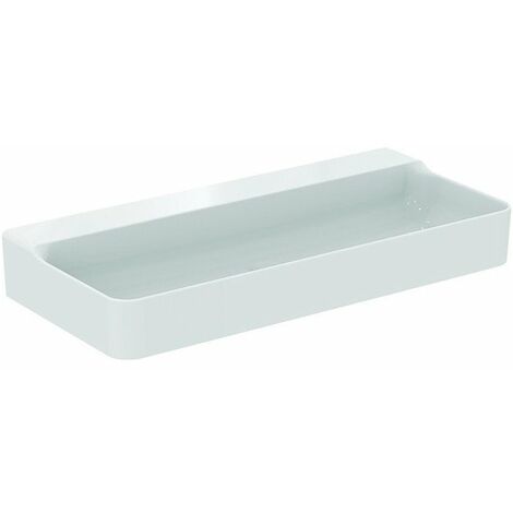 Lavabo CONCA 1000x450x165mm bianco con IdealPlus, senza foro rubinetto, senza troppopieno IDEAL STANDARD