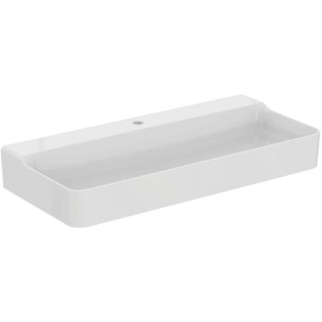 Lavabo CONCA 1000x450x165mm bianco monoforo, senza troppopieno IDEAL STANDARD