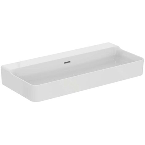 Lavabo CONCA 1000x450x165mm bianco senza foro rubinetto, con troppopieno IDEAL STANDARD