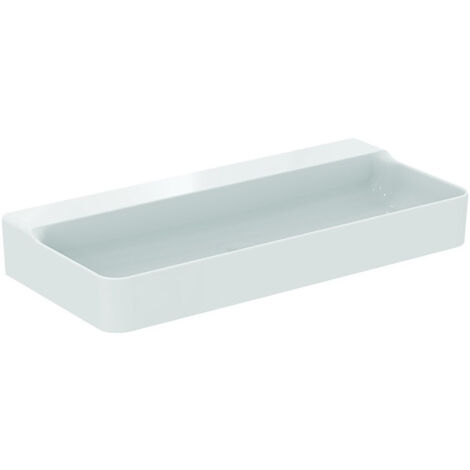 Lavabo CONCA 1000x450x165mm blanc avec IdealPlus, sans trou pour robinet, sans trop-plein IDEAL STANDARD