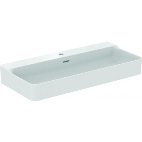 Lavabo CONCA 1000x450x165mm blanc avec trou robinet IdealPlus 1 avec trop-plein IDEAL STANDARD
