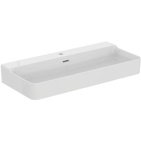Lavabo CONCA 1000x450x165mm blanco 1 orificio para grifería, con rebosadero IDEAL STANDARD