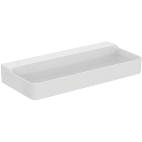 Lavabo CONCA 1000x450x165mm blanco sin orificio para grifería, sin rebosadero IDEAL STANDARD