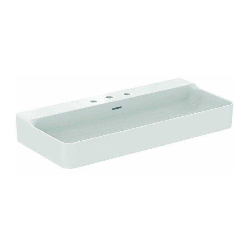 

Lavabo CONCA 1000x450x165mm, lijado blanco 3 orificios para grifería, con rebosadero IDEAL STANDARD