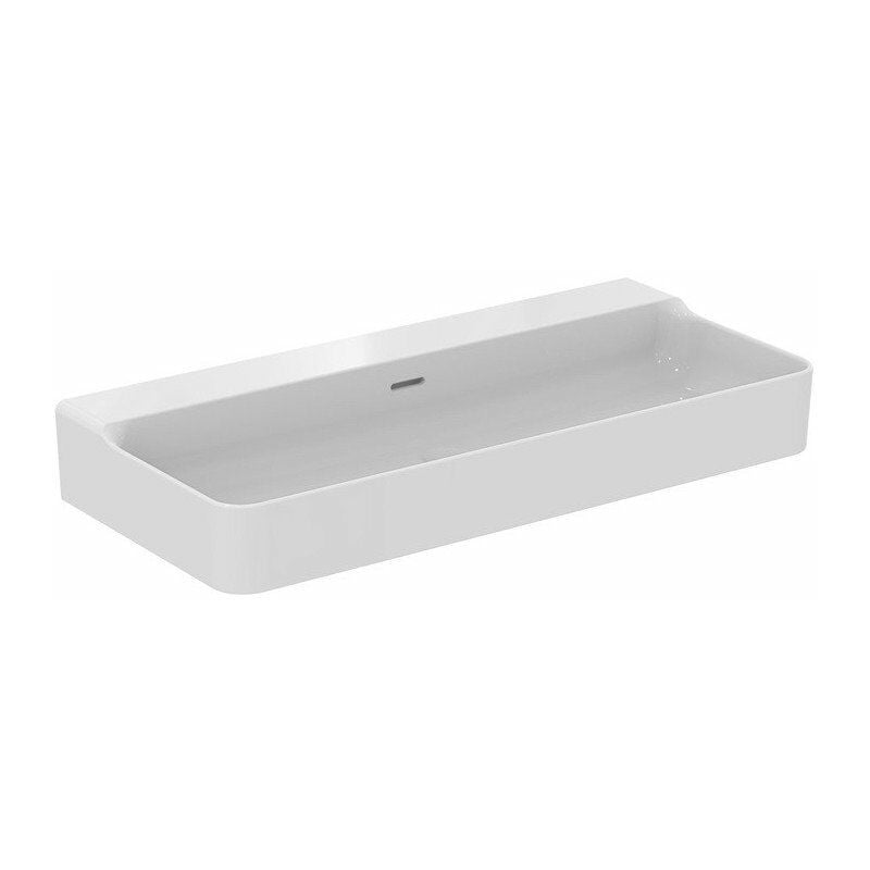 

Lavabo CONCA 1000x450x165mm, lijado blanco con Plus sin orificio para grifería, con rebosadero STANDARD - Ideal