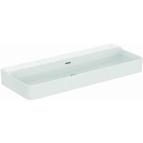 Lavabo CONCA 1200x450x165mm bianco con IdealPlus senza foro rubinetto, con troppopieno IDEAL STANDARD