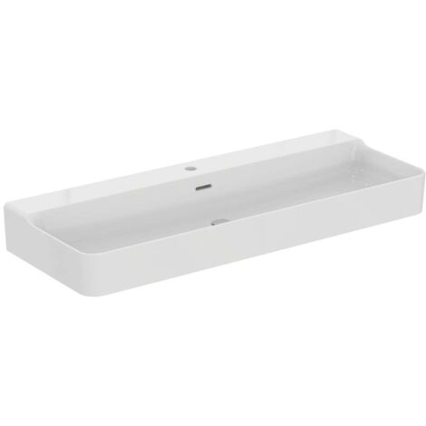 Lavabo CONCA 1200x450x165mm bianco monoforo, con troppopieno IDEAL STANDARD