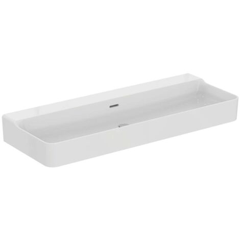 Lavabo CONCA 1200x450x165mm bianco senza foro rubinetto, con troppopieno IDEAL STANDARD