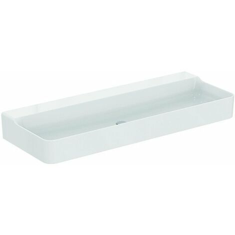 Lavabo CONCA 1200x450x165mm bianco senza foro rubinetto, senza troppopieno IDEAL STANDARD