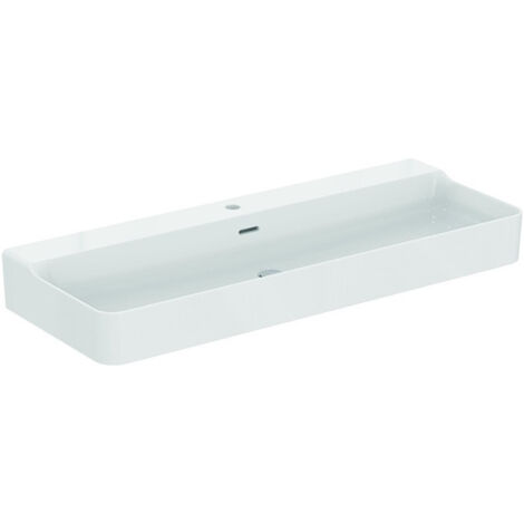 Lavabo CONCA 1200x450x165mm blanc avec trou robinet IdealPlus 1 avec trop-plein IDEAL STANDARD