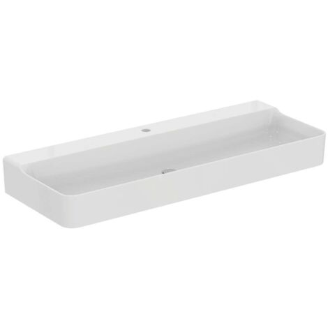 Lavabo CONCA 1200x450x165mm blanco 1 orificio para grifería, sin rebosadero IDEAL STANDARD